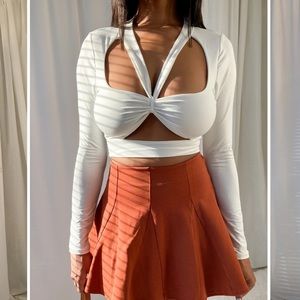 White Cut Out Shirt